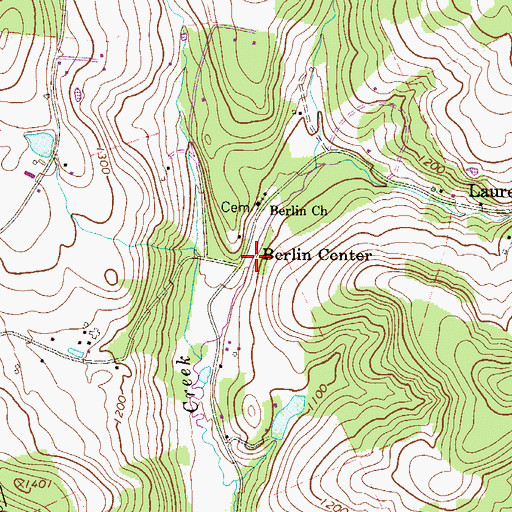 Topographic Map of Berlin Center, PA