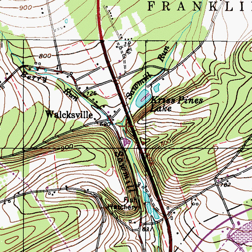 Topographic Map of Berry Run, PA