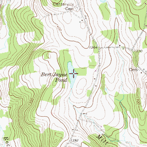 Topographic Map of Bert Jayne Pond, PA