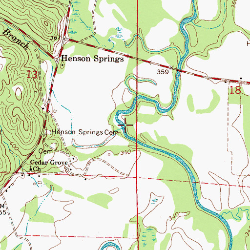Topographic Map of Crump Branch, AL