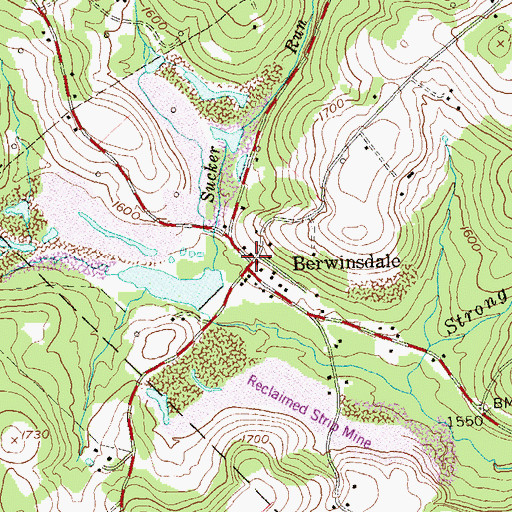 Topographic Map of Berwinsdale, PA