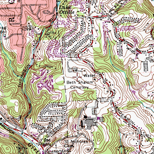 Topographic Map of Beth Shalom Cemetery, PA