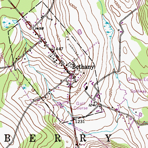 Topographic Map of Bethany, PA