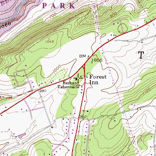 Topographic Map of Bethany Tabernacle, PA