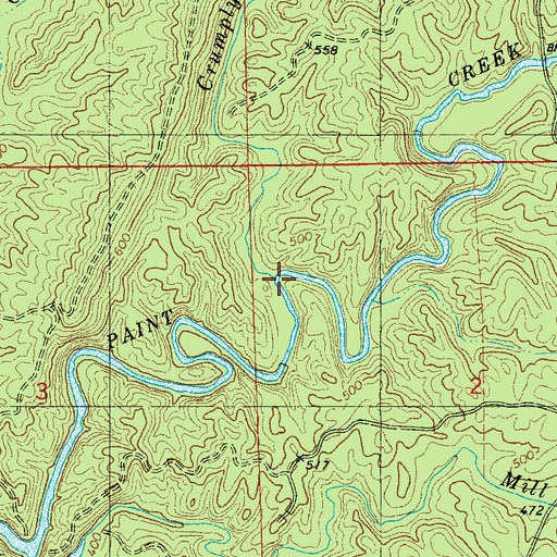 Topographic Map of Crumply Creek, AL