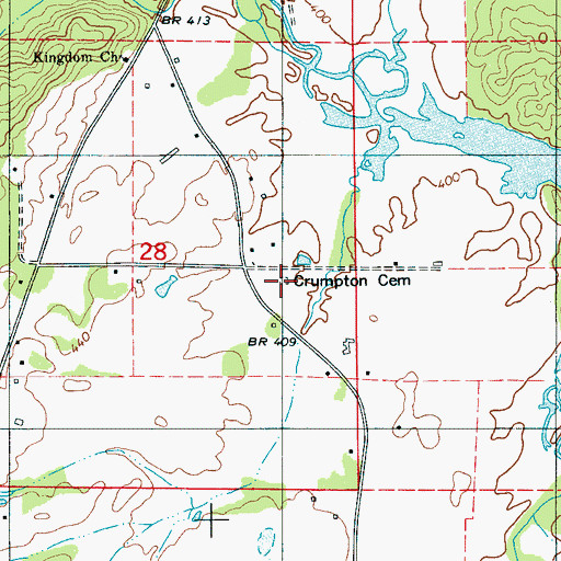 Topographic Map of Crumpton Cemetery, AL
