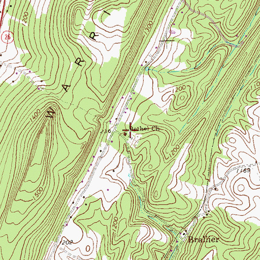 Topographic Map of Bethel Church, PA