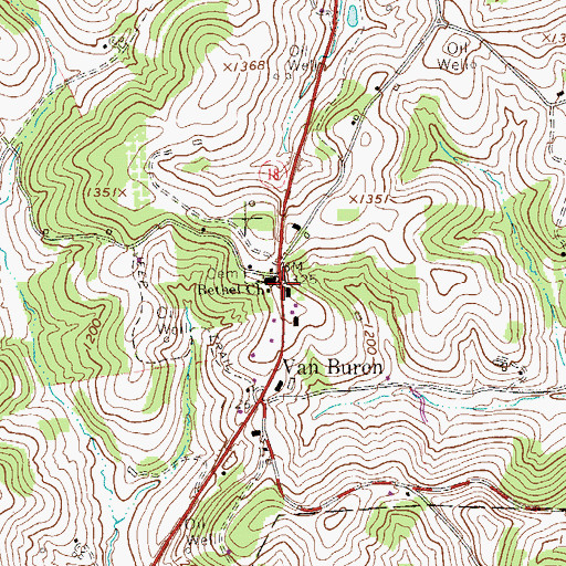 Topographic Map of Bethel Church, PA