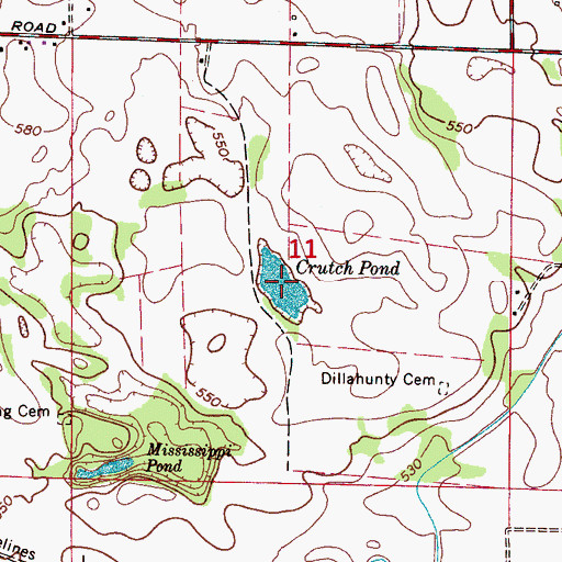 Topographic Map of Crutch Pond, AL