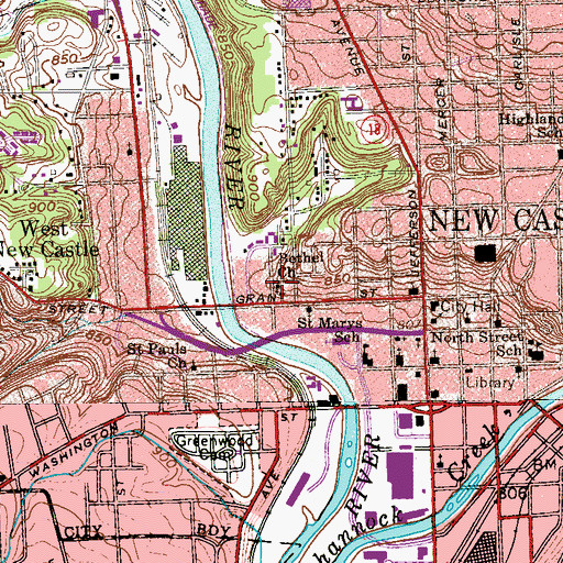 Topographic Map of Bethel Church, PA