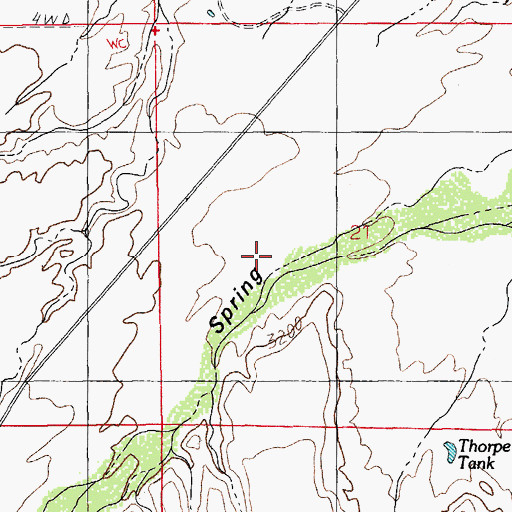 Topographic Map of Spring Canyon, AZ
