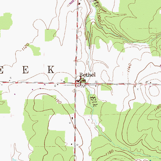 Topographic Map of Bethel Church, PA