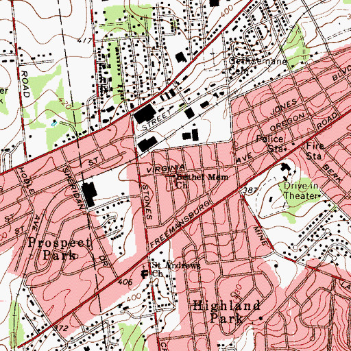 Topographic Map of Bethel Memorial Church, PA