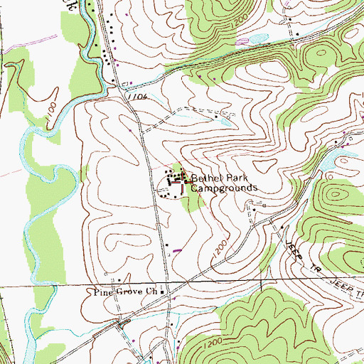 Topographic Map of Bethel Park Campgrounds, PA