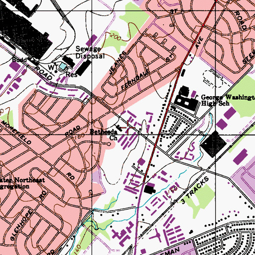 Topographic Map of Bethesda Church, PA
