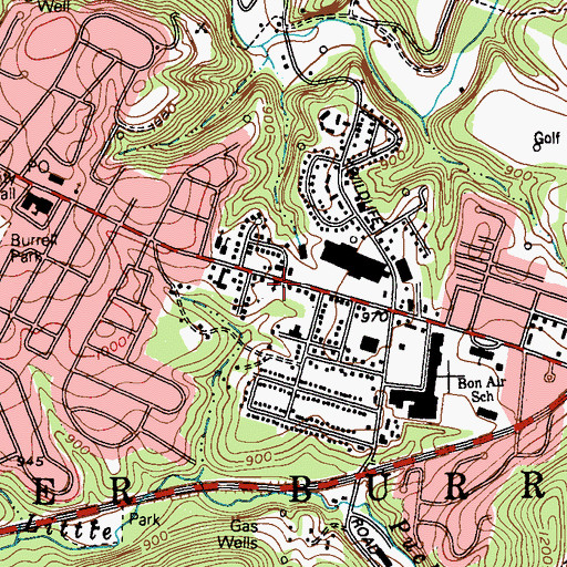 Topographic Map of Bethesda Church, PA