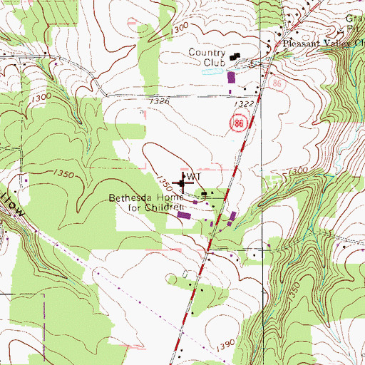 Topographic Map of Bethesda Home, PA