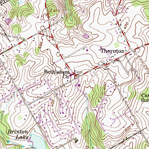 Topographic Map of Bethlehem Church, PA