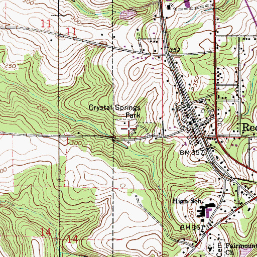 Topographic Map of Crystal Springs Park, AL