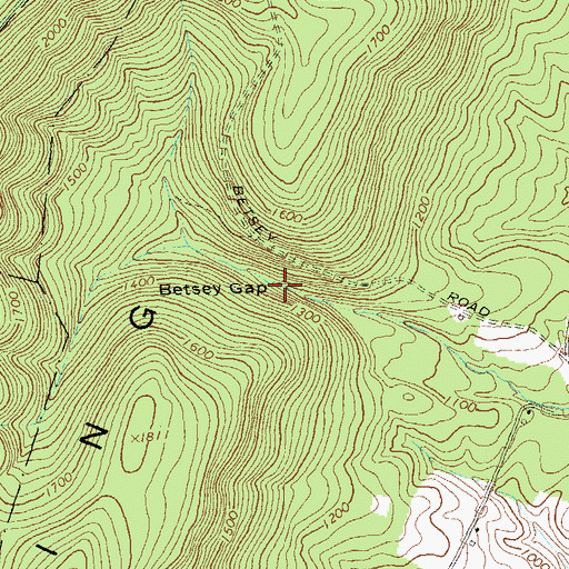 Topographic Map of Betsey Gap, PA