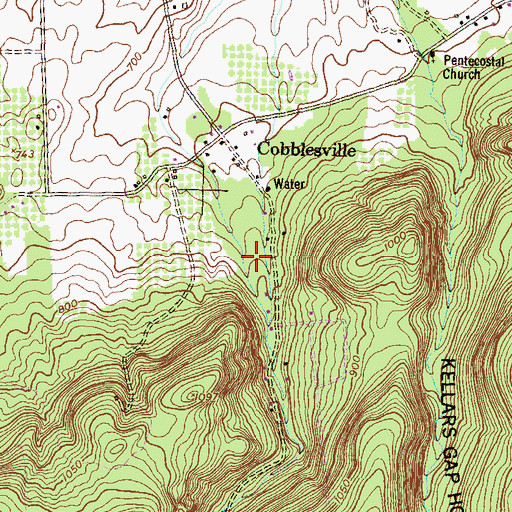 Topographic Map of Bettem Hollow, PA