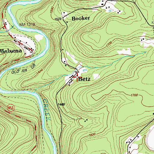 Topographic Map of Betz, PA