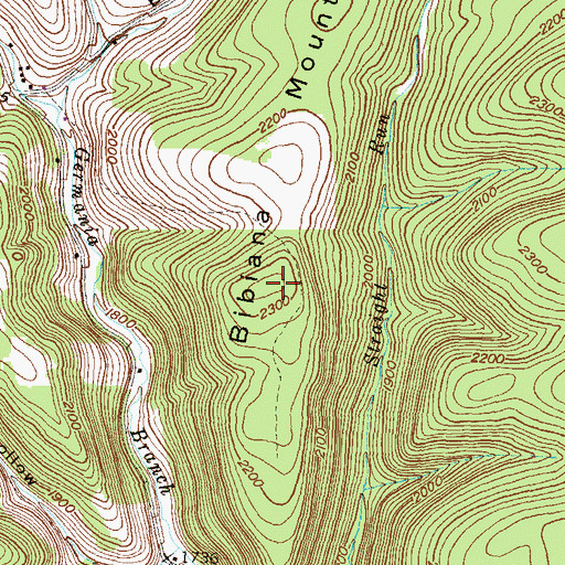 Topographic Map of Bibiana Mountain, PA