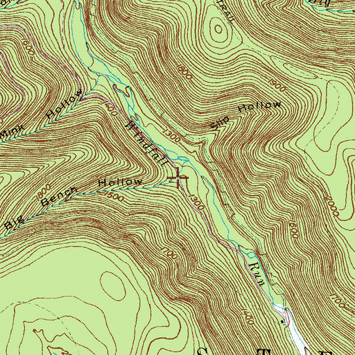 Topographic Map of Big Bench Hollow, PA
