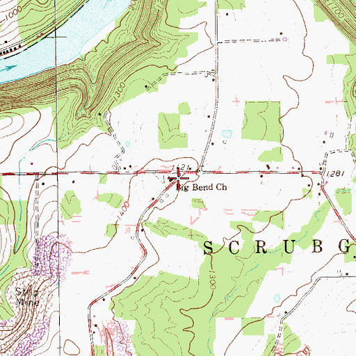 Topographic Map of Big Bend Church, PA