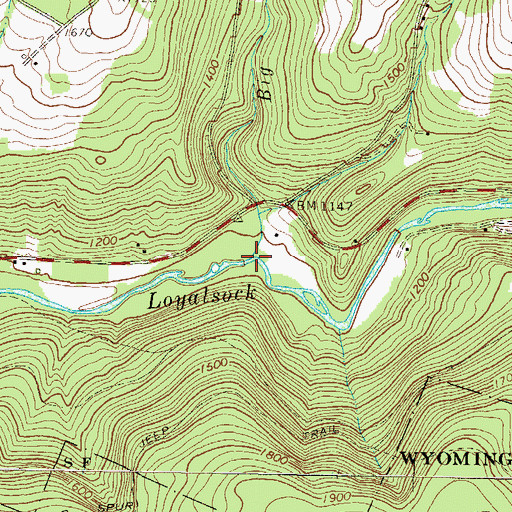 Topographic Map of Big Bottom Run, PA