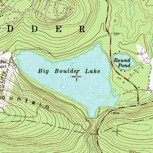 Topographic Map of Big Boulder Lake, PA