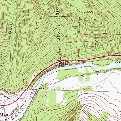 Topographic Map of Big Bridge Hollow, PA