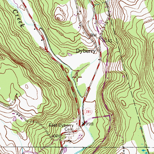 Topographic Map of Big Brook, PA