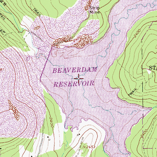 Topographic Map of Big Cedar Run, PA