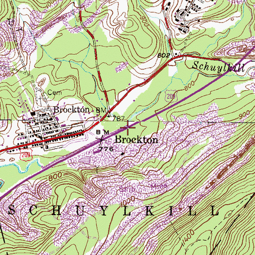 Topographic Map of Big Creek, PA