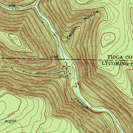 Topographic Map of Big Dam Hollow, PA