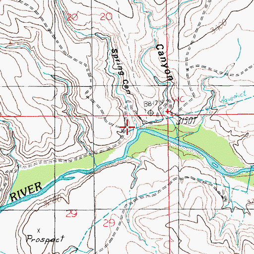 Topographic Map of Spring Canyon, AZ