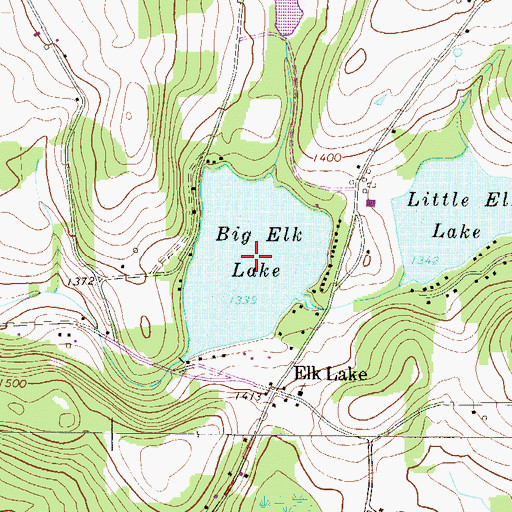 Topographic Map of Big Elk Lake, PA