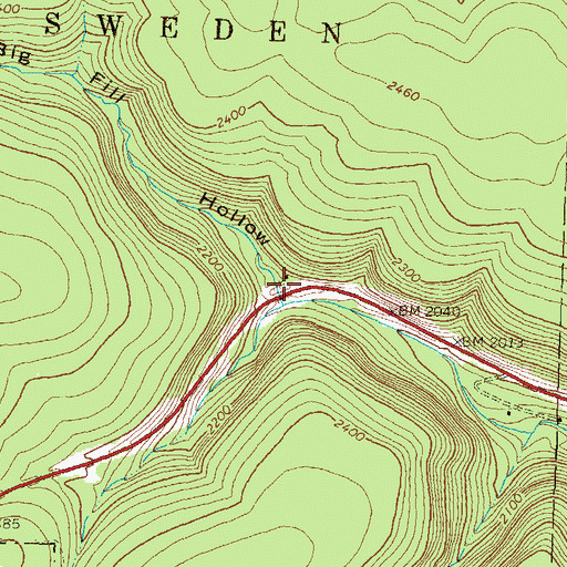 Topographic Map of Big Fill Hollow, PA