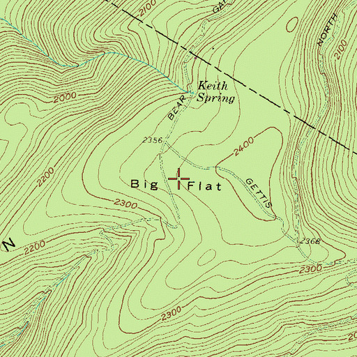 Topographic Map of Big Flat, PA
