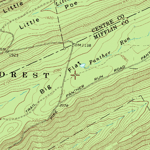Topographic Map of Big Flat, PA