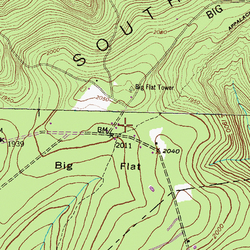 Topographic Map of Big Flat, PA