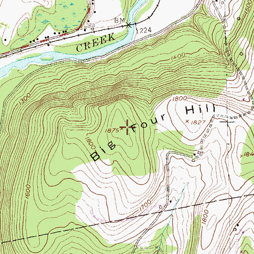 Topographic Map of Big Four Hill, PA