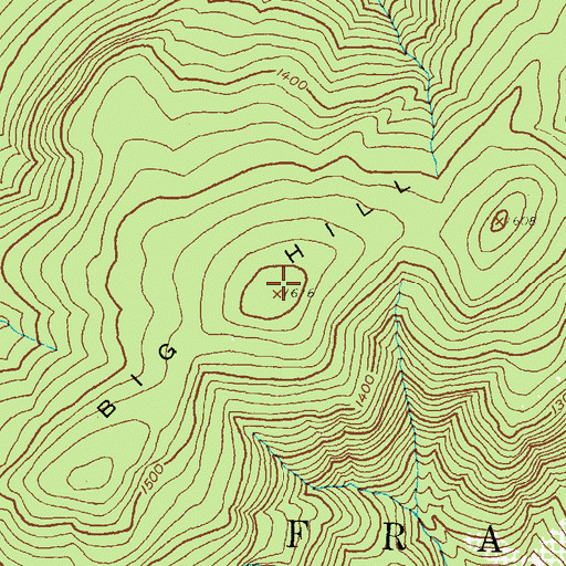 Topographic Map of Big Hill, PA