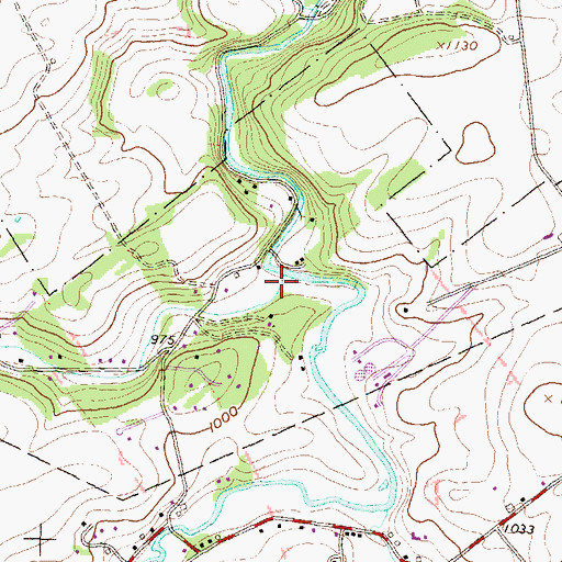 Topographic Map of Big Hollow, PA