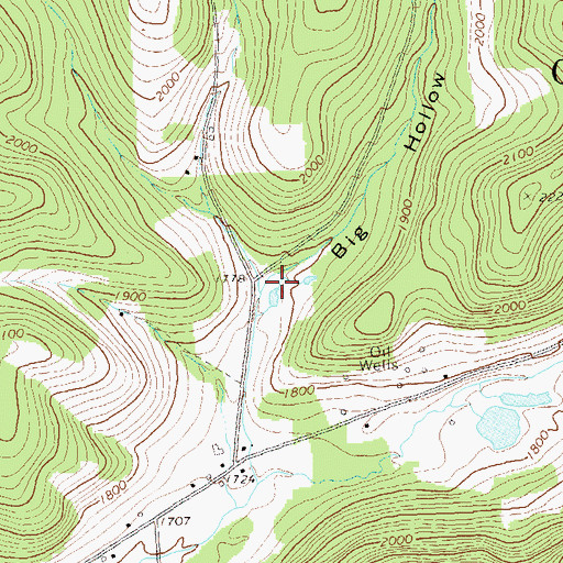 Topographic Map of Big Hollow, PA
