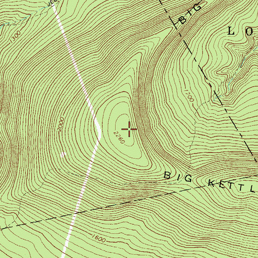 Topographic Map of Big Kettle Mountain, PA