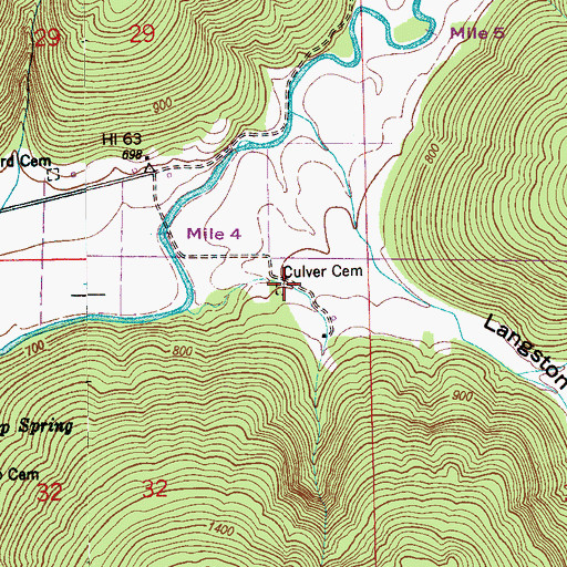 Topographic Map of Culver Cemetery, AL