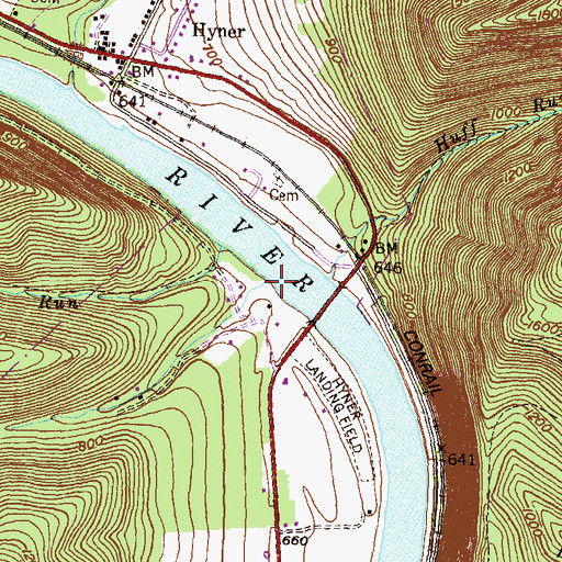 Topographic Map of Big McCloskey Run, PA