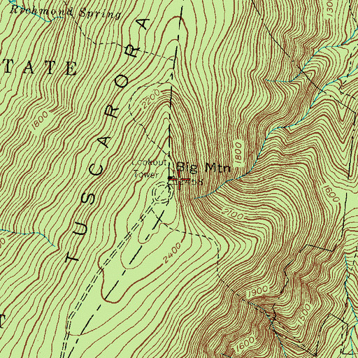 Topographic Map of Big Mountain, PA
